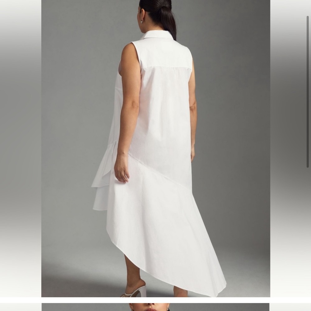 White linen asymmetrical dress